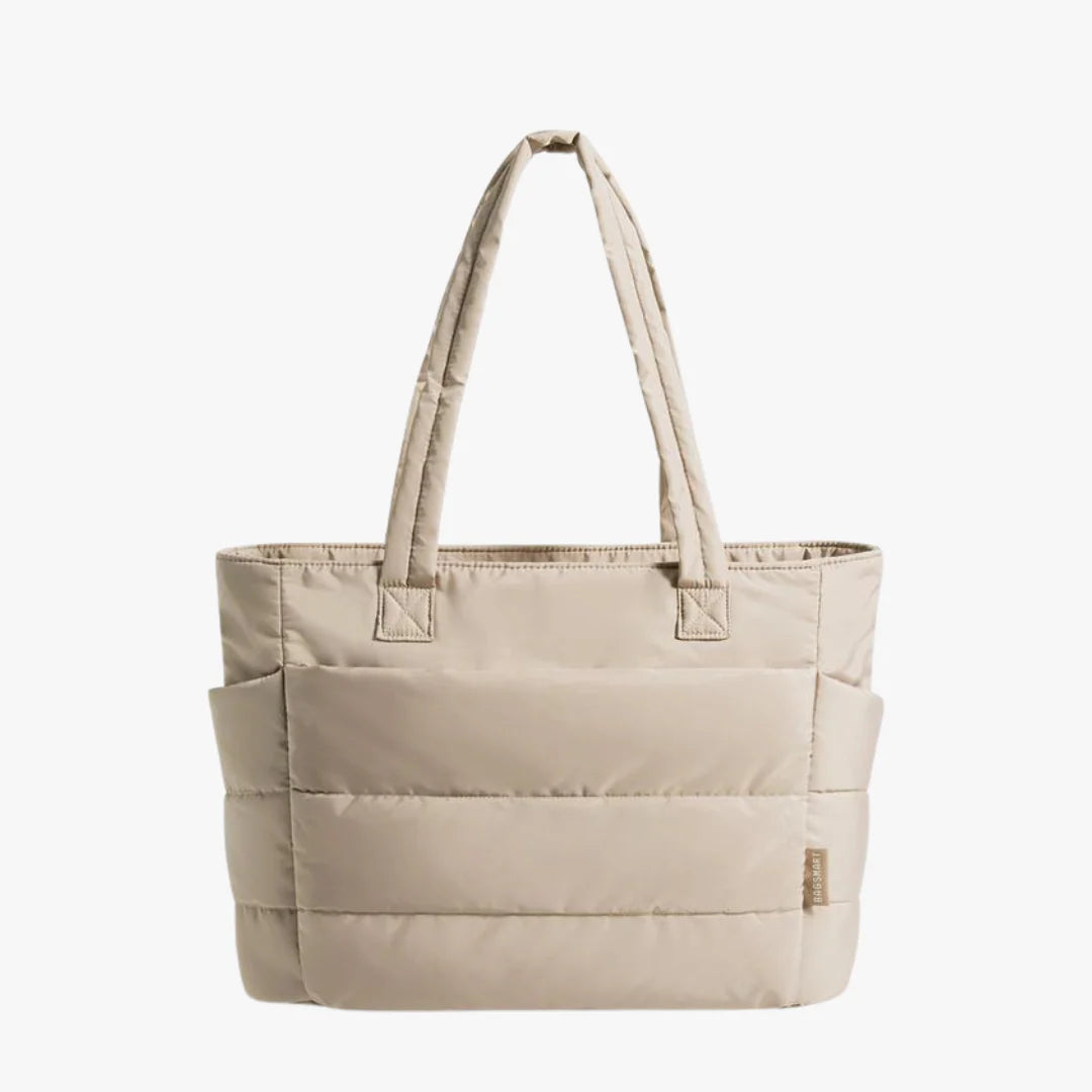 Women Puffer Tote Bag Quilted Puffy Shoulder Handbag Work Travel Laptop 15.6”